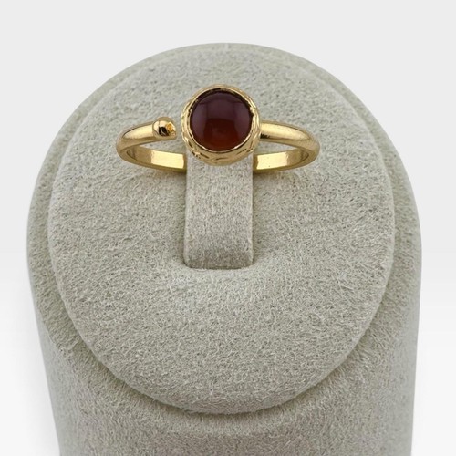 Dainty natural carnelian ring - natural,