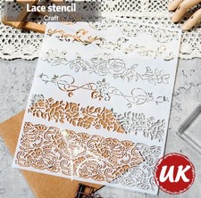 Lace Boarder Template Plastic Stencil Painting Embossing Craft Art Wall Airbrush