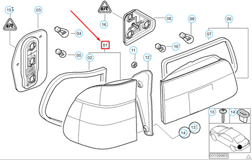 Bmw touring e39 rear left - rear,