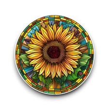 LARGE Sunflower Flower Stained