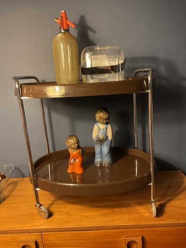 1960s retro brown oval chrome - retro,