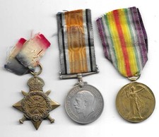 WW1 1914 MONS STAR MEDAL TRIO,KIA AUBERS RIDGE,1st ROYAL HIGHLANDERS,J CHALMERS 