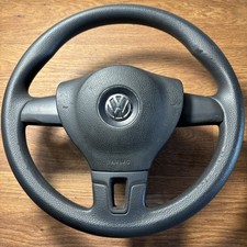 VW Transporter T5 (7HA, 7HH, 7EA steering wheel black 3 spokes 7E0419091D #75