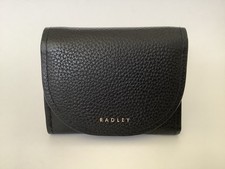 New Radley ‘Colebrook Close’ Small Black Leather Flap Snap Trifold Wallet