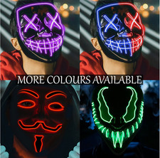 Purge Halloween Mask LED Scary