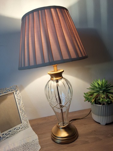 Vintage brass and - cut, crystal