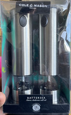 Cole & Mason Battersea Salt and Pepper Grinder Mills Battery Powered DAMAGE PACK