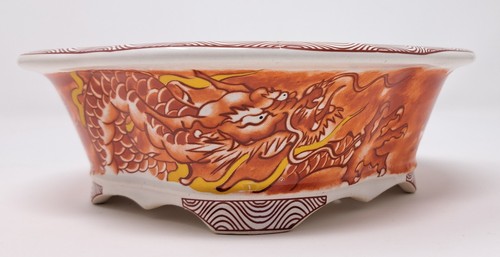 Bonsai pot ceramic red - -,