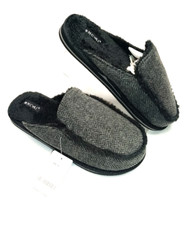Womens Slippers UK 6.5 Black Memory Foam Non Slip Rubber Sole House Shoe Slip On