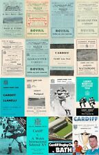 CARDIFF RFC, WALES HOME RUGBY PROGRAMMES 1946 - 1948 WELSH  ENGLISH CLUBS GOOD +