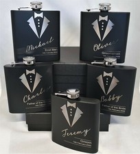 Black Hip Flask Engraved