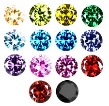 Cubic Zirconia Red, Green, Blue, Pink, Yellow, Round Brilliant Cut CZ