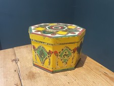Enamelled Metal Tea Caddy-
