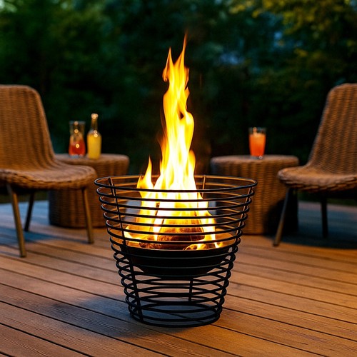 Fire pit black garden patio - pit,