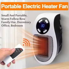 500W Plug In Wall Heater Electric Mini Room Radiator Warmer with Remote UK