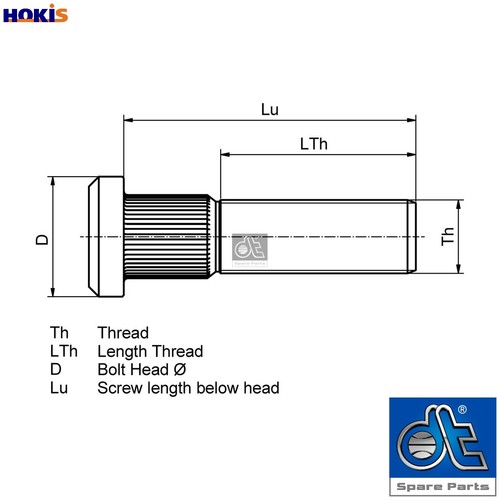 Wheel stud 20202 for daf - 5.20202,