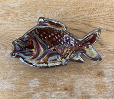 Vintage Metal Enamelled Fish Trinket dish ring tray Soap dish jewelry dish