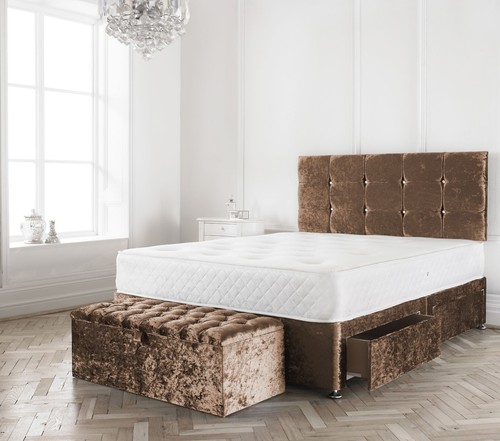 Truffle crushed velvet divan - velvet,
