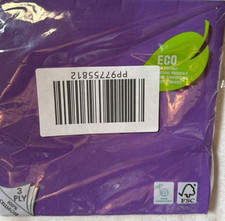 40 Pack Amscan Decorative Paper 3-Ply Napkin Serviettes 33cm x 33cm Purple