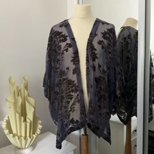 Per Una Devore Velvet Cover Up Purple Jacket Size 16 Edge To Edge Open Star