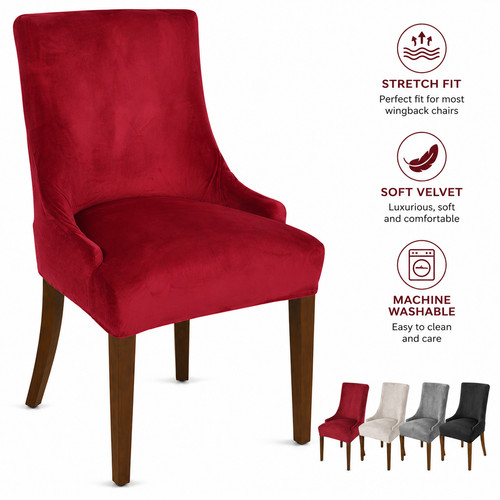 Stretch velvet wingback - wingback, chair