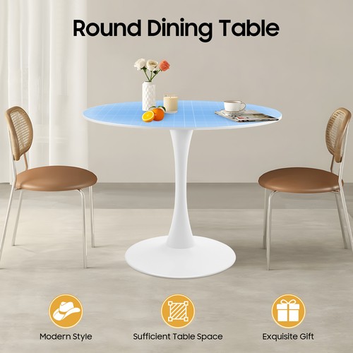 Mid century white round top - round,