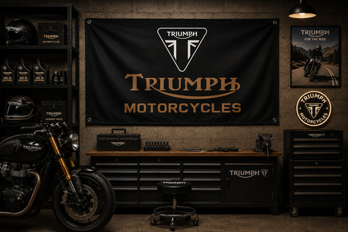 Triumph motorcycles wall flag - motorcycles,