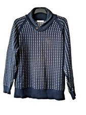 Nigel Hall Navy Blue/White Collared Jumper Size L In VGC