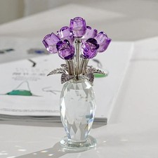 Crystal rose flower ornament - crystal,