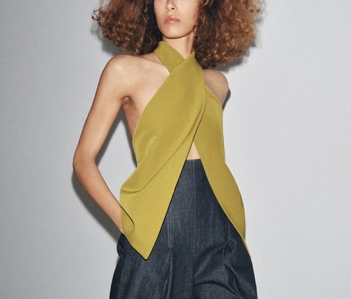 Zara mustard yellow crepe - mustard-yellow,
