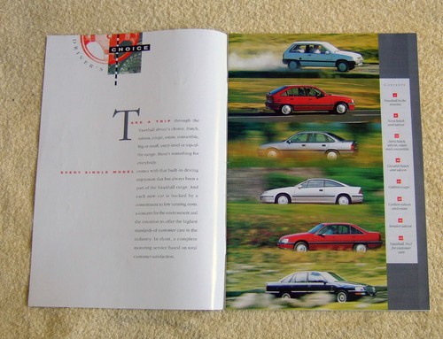 Vauxhall car range - 1991, no1