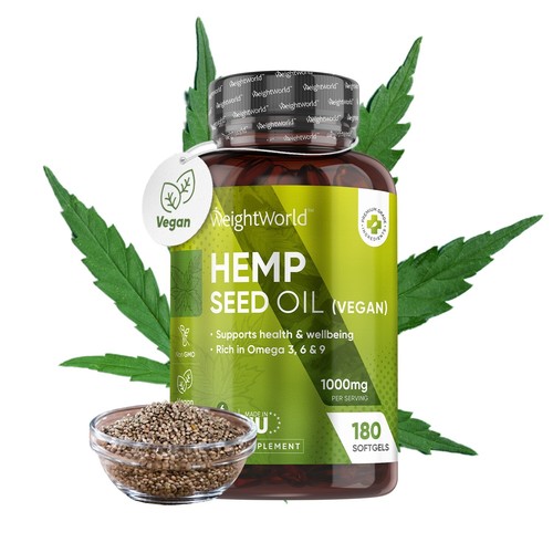 Hemp oil 180 softgels - -,