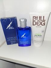 Mens Bundle Blue Stratos Aftershave And Bull Dog Face Wash Never Been Used