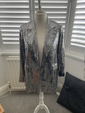 Ladies ‘Yours’ silver Sequinned Lightweight Evening Jacket - Size 16