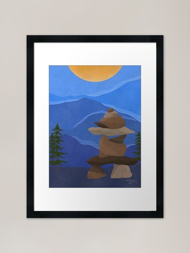 Inukshuk and mountains framed - inukshuk,