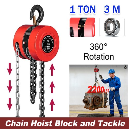 Ton chain hoist block and - 3m,