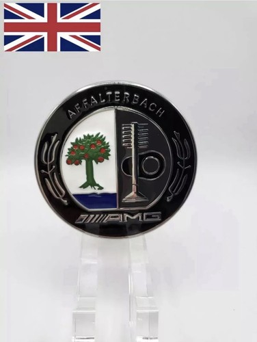 Black silver amg badge sticker - black,
