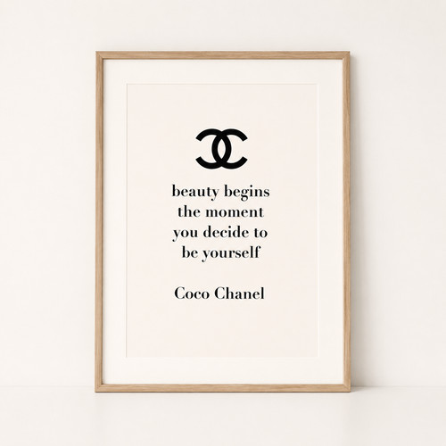 Coco chanel quote wall - quote, art