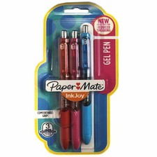 PaperMate InkJoy Gel Roller Pens - Assorted (Red/Pink/Turquoise) - Pack of 3