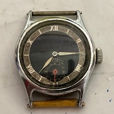 Broken old small 28 mm Gents ? Ladies  mechanical Angora Military Style watch 