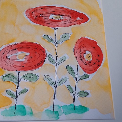 Original watercolour floral - watercolour,