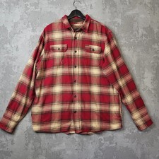 Orvis Flannel Shirt Men XL Red