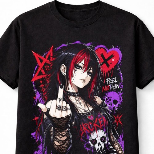 Anime goth girl punk - punk, skull