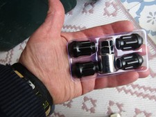 Locking Wheel Nuts SET with key GEN2  M12X1.5 Black Car Secure Locks 34mm