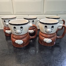 5 X KP CRISPS ADVERTISING MONK FRIAR MUGS Collectible VINTAGE