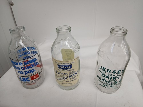 Vintage advertising glass milk - glass,