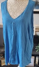 Bon Marche Blue Sleeveless Tunic Style Top Sparkly 22