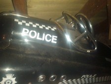 kids metal police pedal car 1960s