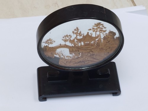 Antique chinese cork carving - carving, /