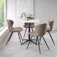 Baxter White Ceramic Square Bistro Table with Black Base